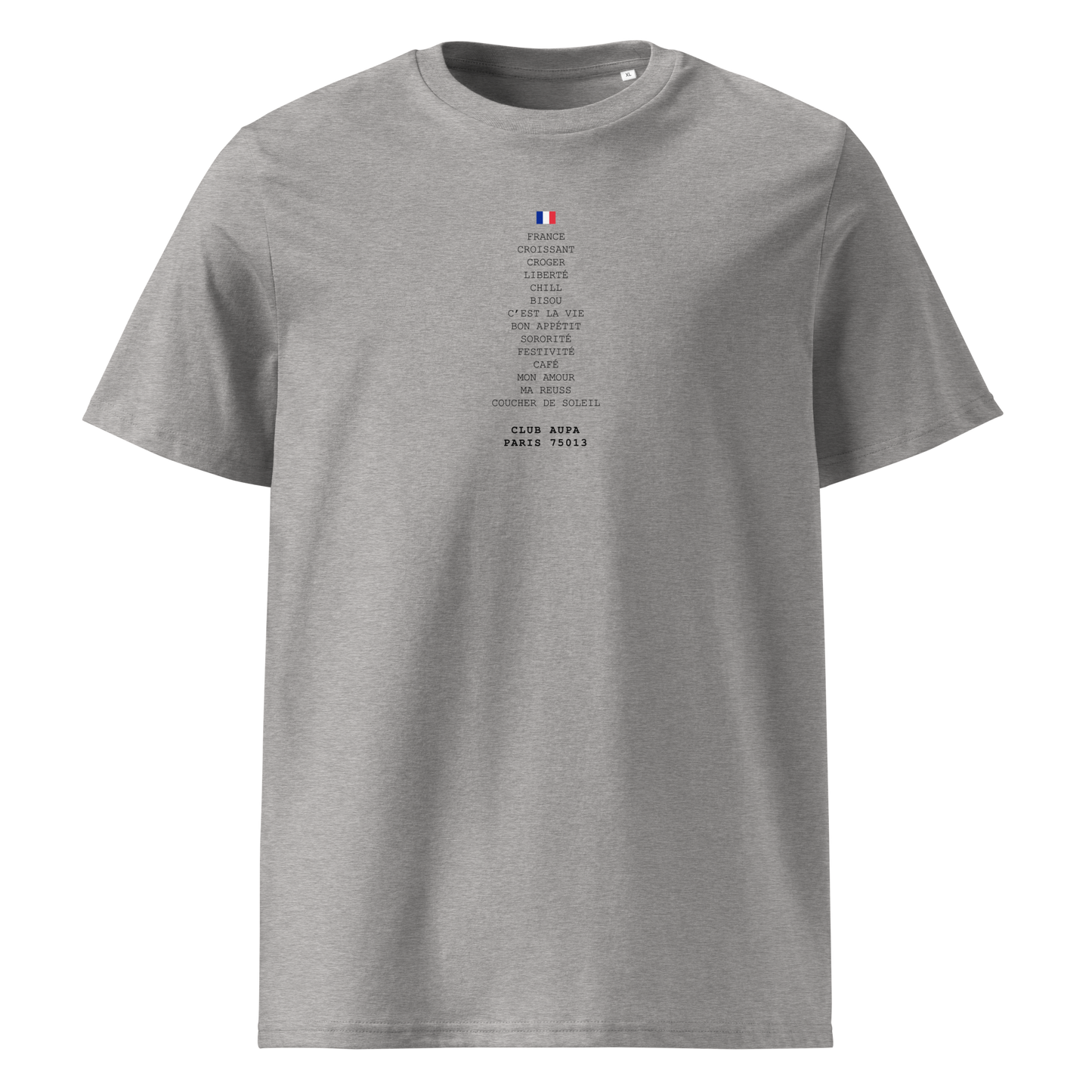 LISTE À LA PRÉVERT tee - blanc / gris nardo