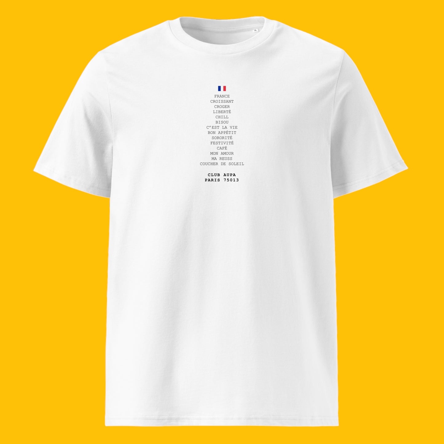 LISTE À LA PRÉVERT tee - blanc / gris nardo