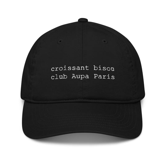 Organic dad hat - Lettre d'amour et de croissants - Black