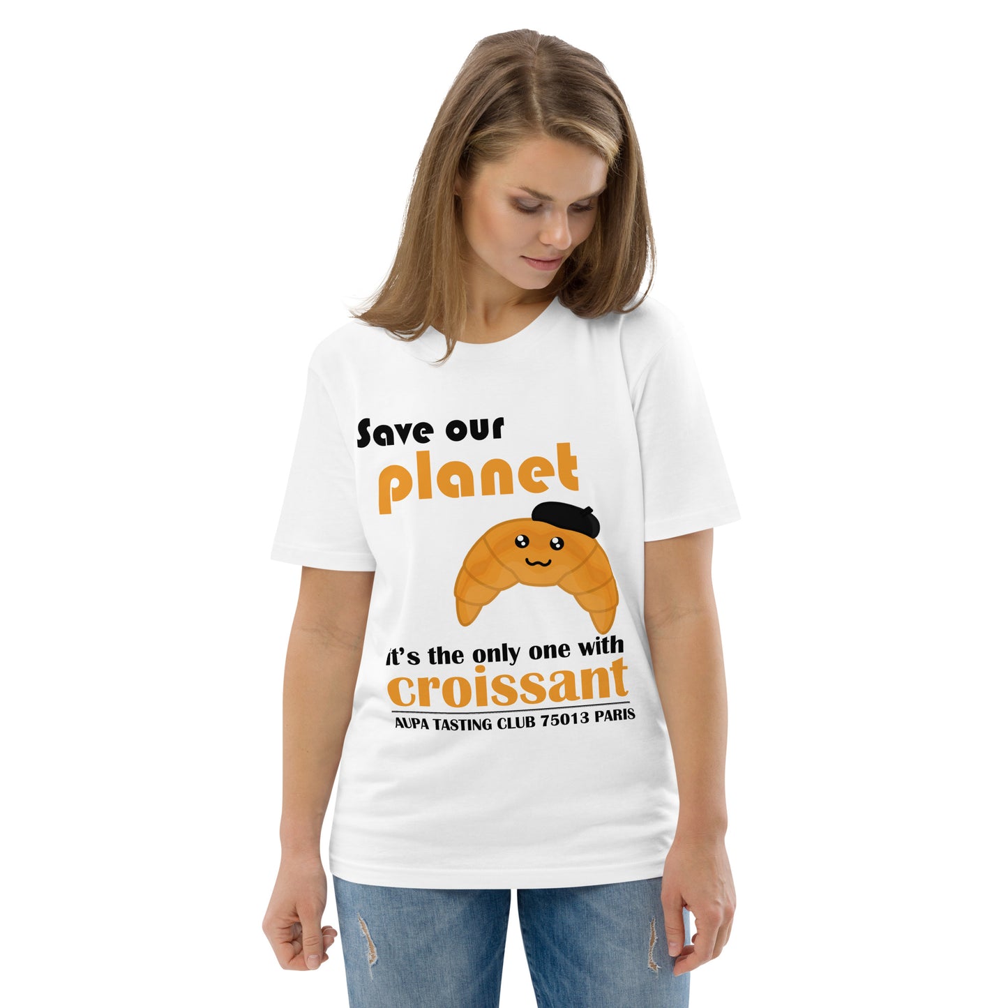 SAVE OUR PLANET tee - white / cotton pink / lavender